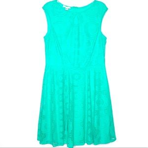 London Style Collection Lace Dress Green 14